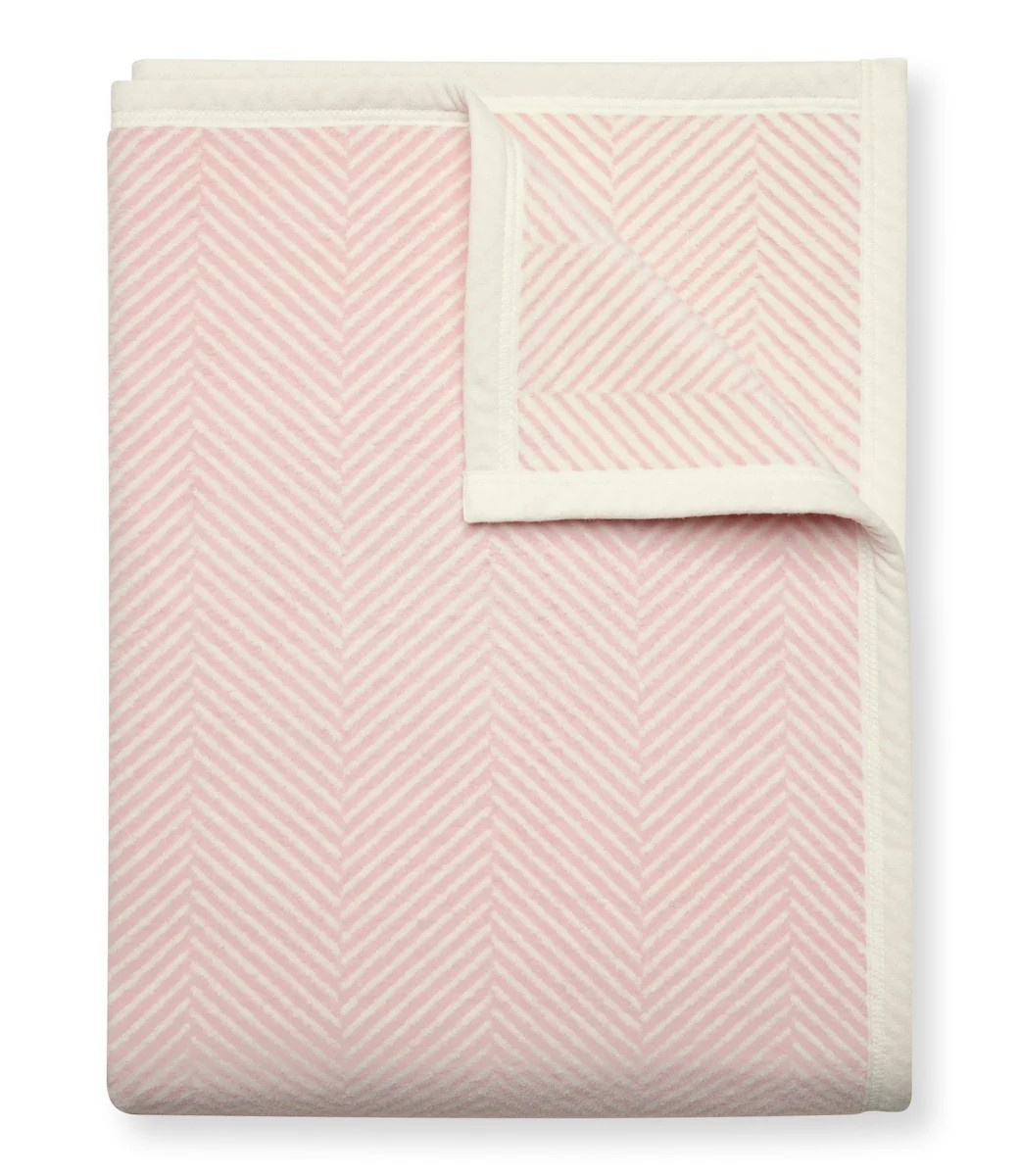 Harborview Herringbone Blush Throw Blanket | ChappyWrap | ChappyWrap