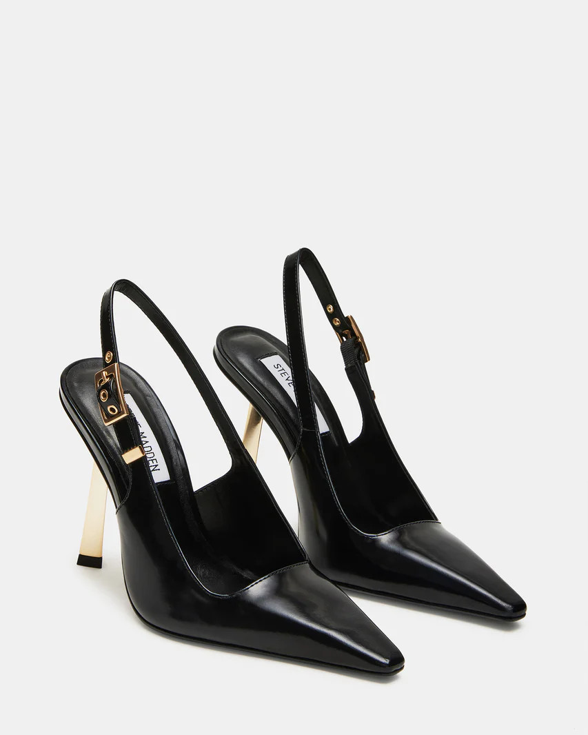 DIVINE Black Leather Slingback Pump | Women's Heels | Steve Madden (US)