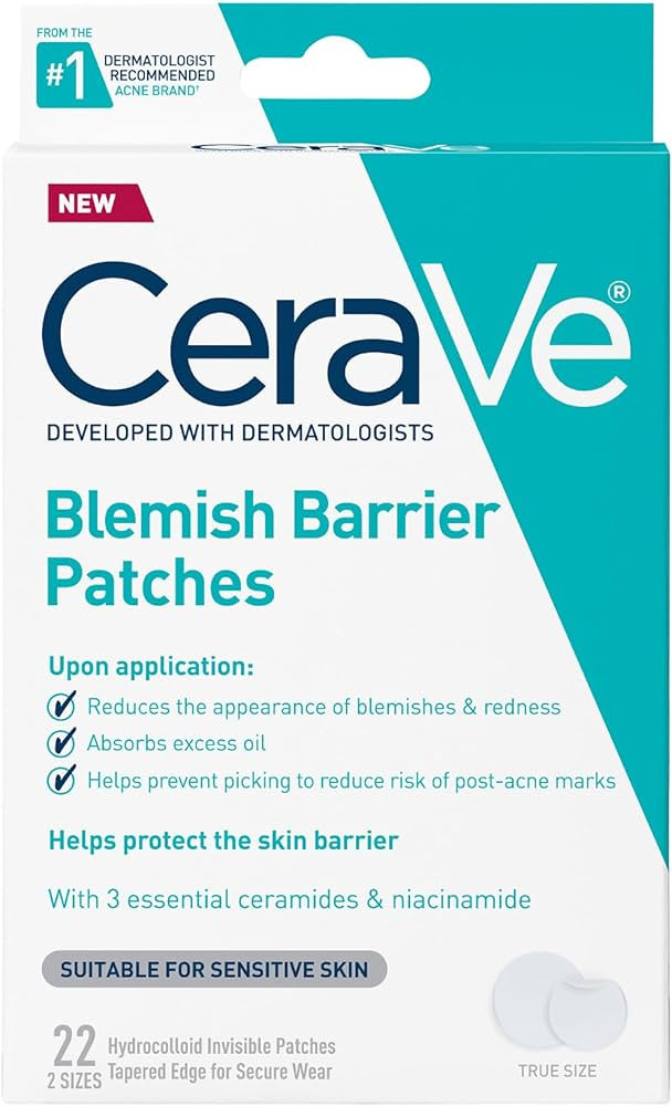 CeraVe Hydrocolloid Blemish Patches, Oil Absorbing Spot Control with Ceramides and Niacinamide, A... | Amazon (US)