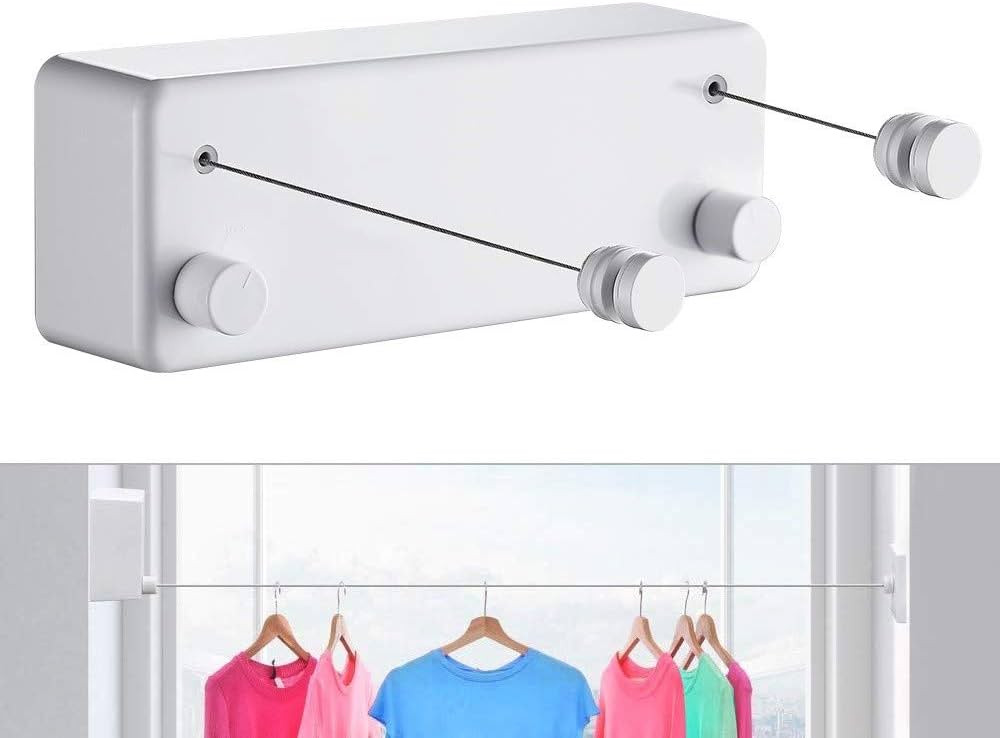 Retractable Clothesline-Clothes Line Retracting Indoor-Clothes Drying Line-Double Retractable Clo... | Amazon (US)