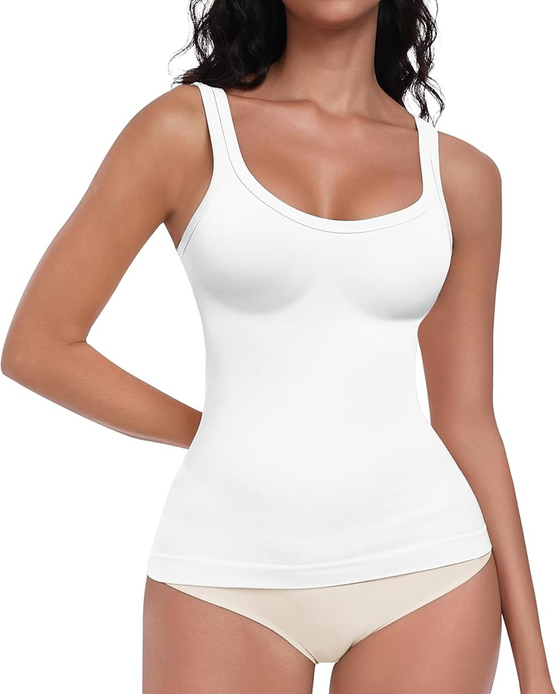 EUYZOU Womens Shapewear Tummy Control Tank Top Scoop Neck Seamless Compression Tanks for Women Bo... | Amazon (US)