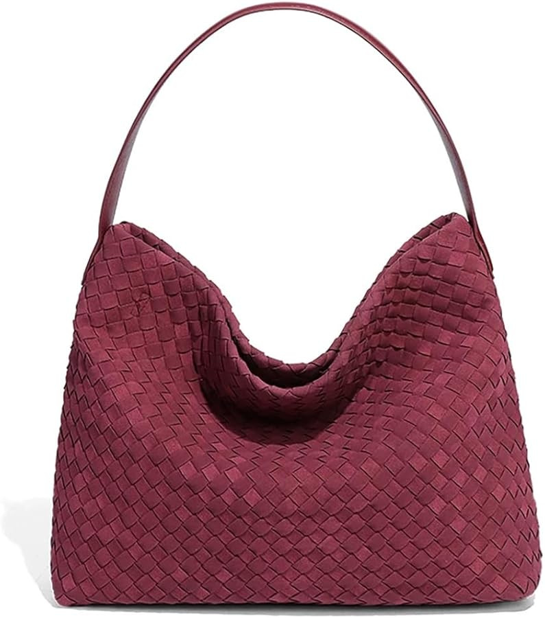 Luxury Suede Woven Hobo Bag Trendy Suede Tote Bags For Women Women’s Shoulder Purse For Travel ... | Amazon (US)