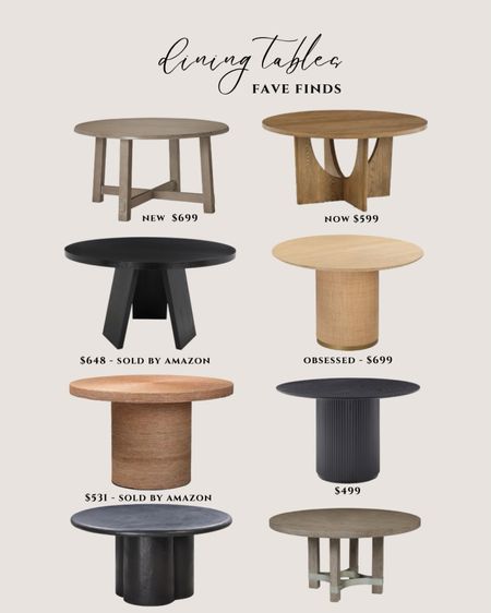 Round dining table wooden. Black dining table light wood. Modern dining table rustic. Pedestal dining table MCM. 

#LTKsalealert #LTKhome