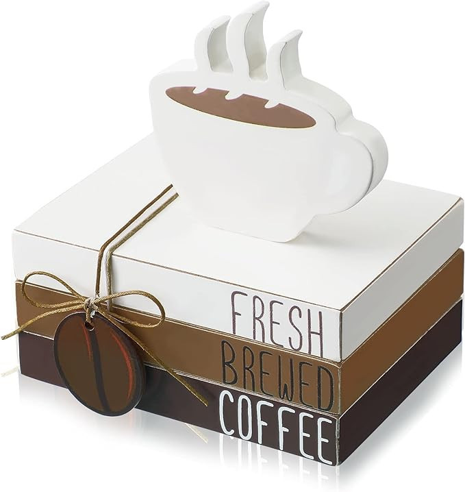 4 Pieces Coffee Bar Decor Mini Coffee Bar Sign Coffee Bar Accessories Coffee Tiered Tray Decor Mi... | Amazon (US)