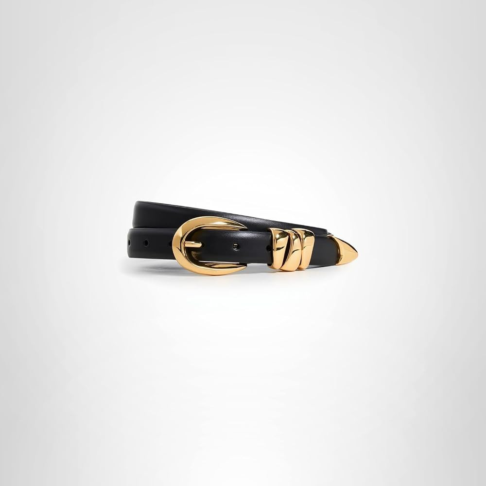 Madewell Women's Chunky Metal Leather Belt | Amazon (US)