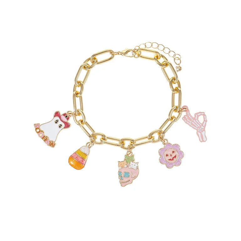 Way to Celebrate Halloween Goldtone Let's Boogie" Charm Bracelet, 1 Piece - Walmart.com | Walmart (US)