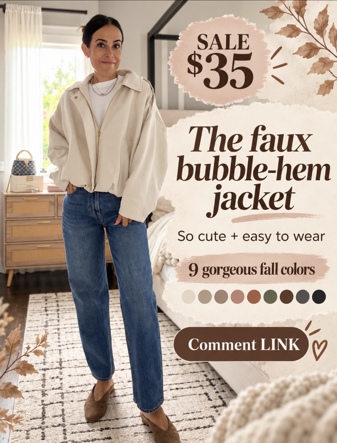 This $35 jacket looks so much more expensive than it is 🤎 The faux bubble hem is SO cute—and it comes in nine gorgeous fall colors!

Comment LINK and I’ll send it right over 🍂

#LTKootd #LTKOver40 #LTKSeasonal