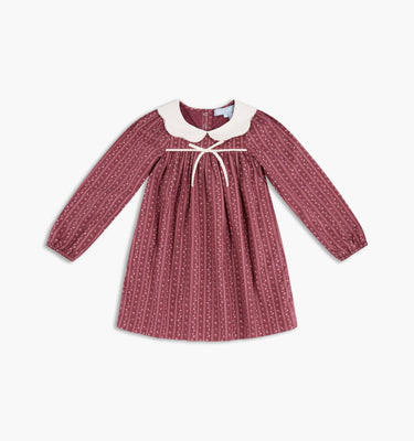 The Baby Delancey Dress -  Sprig Stripe Berry Sprig Stripe Berry / 18-24M | Hill House Home US