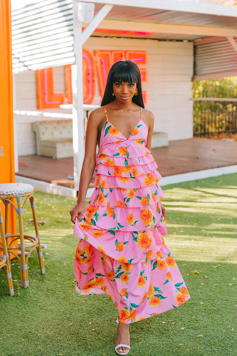 BuddyLove | Callie Tiered Maxi Dress | Sunflower | BuddyLove