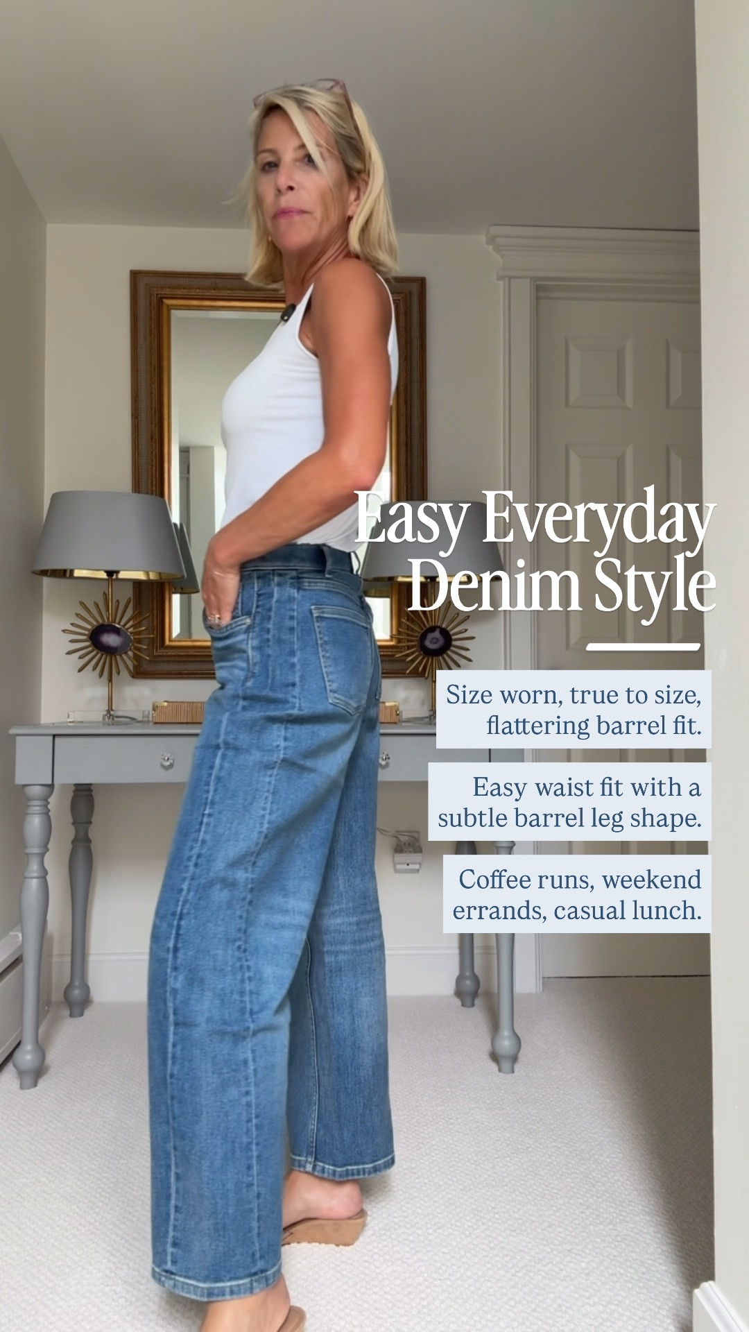 Looking for a flattering barrel jeans outfit? These barrel jeans are an easy way to try the trend with a subtle shape that doesn’t feel oversized. The comfortable waist and balanced leg make them easy to style with tees, sweaters, or sneakers for a casual chic outfit, travel days, weekend errands, or lunch with friends. Save this outfit idea for later!

👩‍💻 LTK PRO TIPS
❤️ Heart = Support my posts ;-)
🔖 Save = Keep these outfit ideas handy when you’re deciding what to wear.
📋 Lists = Organize your favorite dresses and styling pieces.
📲 Share = Send this to a friend who loves versatile wardrobe staples.

#LTKootd #LTKSeasonal #LTKOver40