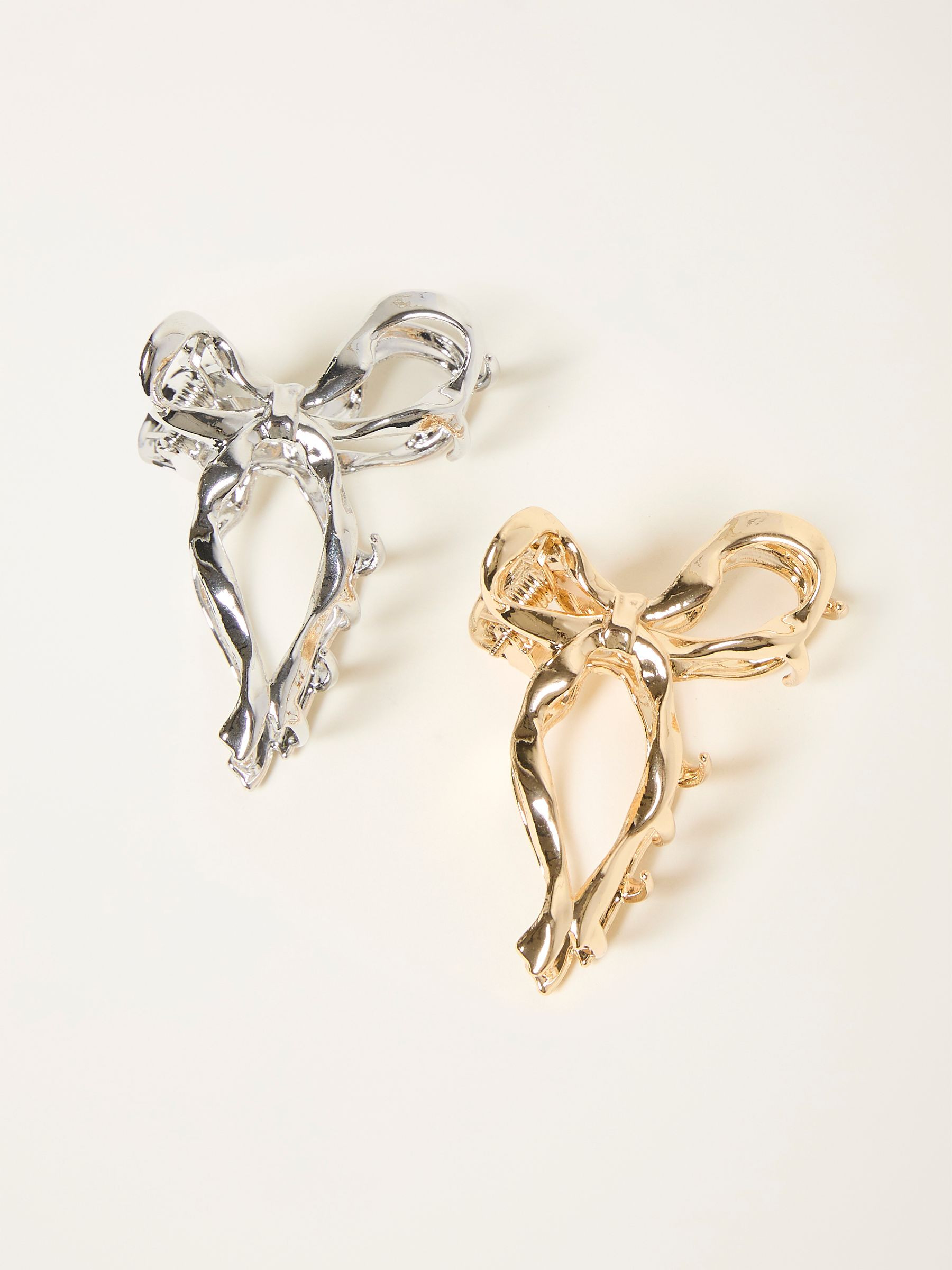 Multi 2 Pack Metal Bow Claw Clips | FatFace | Fat Face