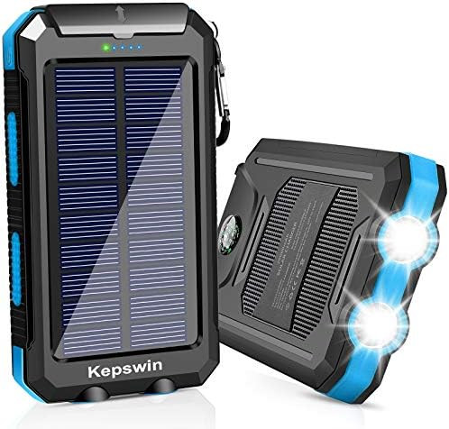 Solar Charger 20000mAh Portable Solar Power Bank Waterproof External Backup Battery Power Pack Ch... | Amazon (US)