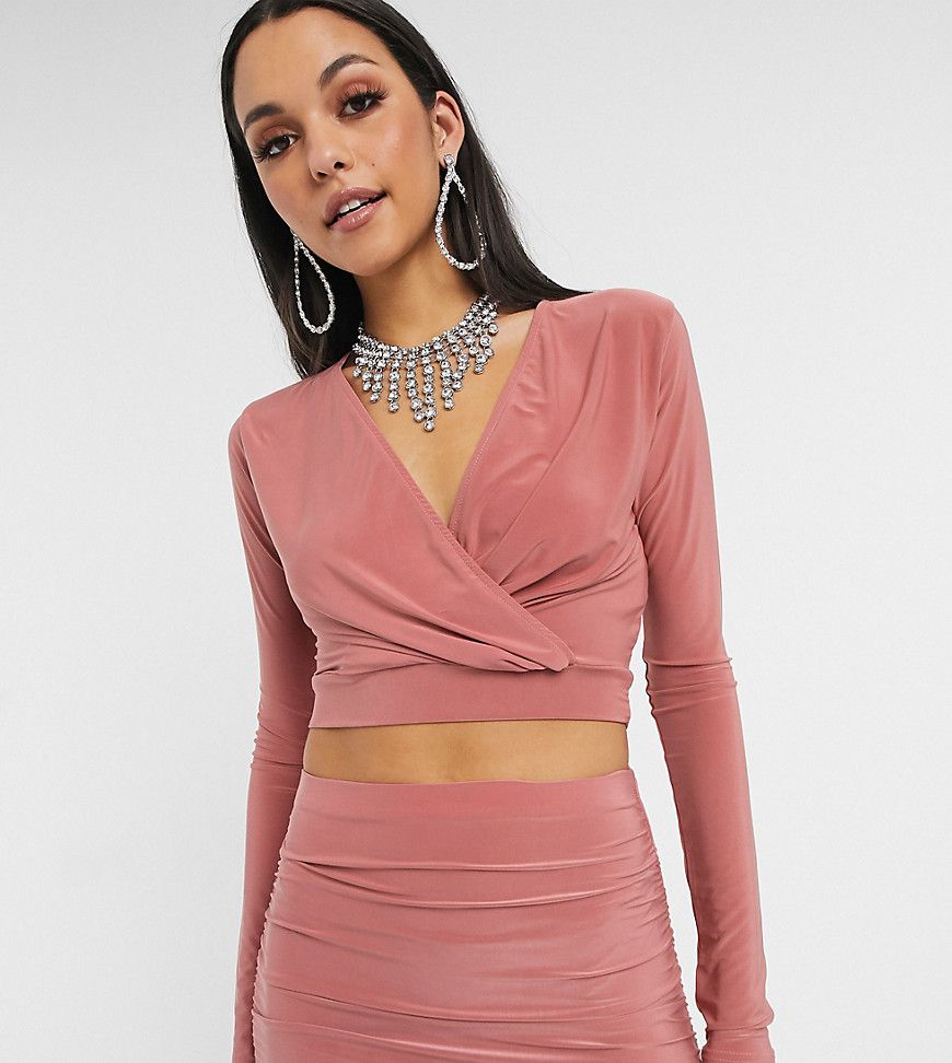 Missguided Tall co-ord slinky crop top in rose-Pink | ASOS (Global)