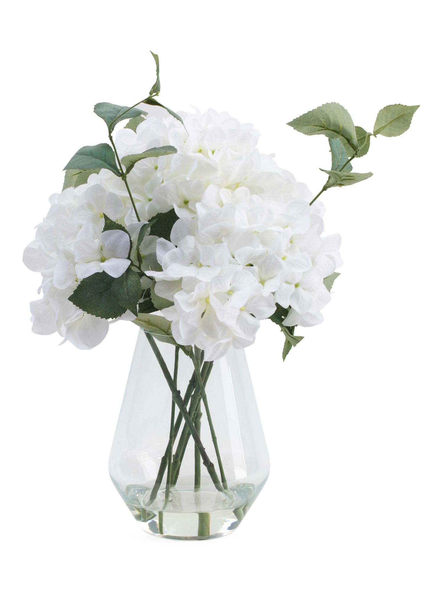 17.5in Hydrangeas In Glass Vase | Plants & Planters | Marshalls | Marshalls