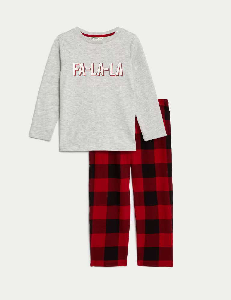 Kids' Checked Family Christmas Pyjama Set (1-16 Yrs) | Marks & Spencer (UK)
