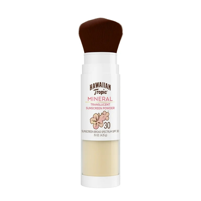 Hawaiian Tropic Mineral, Lightweight, Powder Brush Mineral-Based Sunscreen, SPF 30, 0.15oz | Walmart (US)