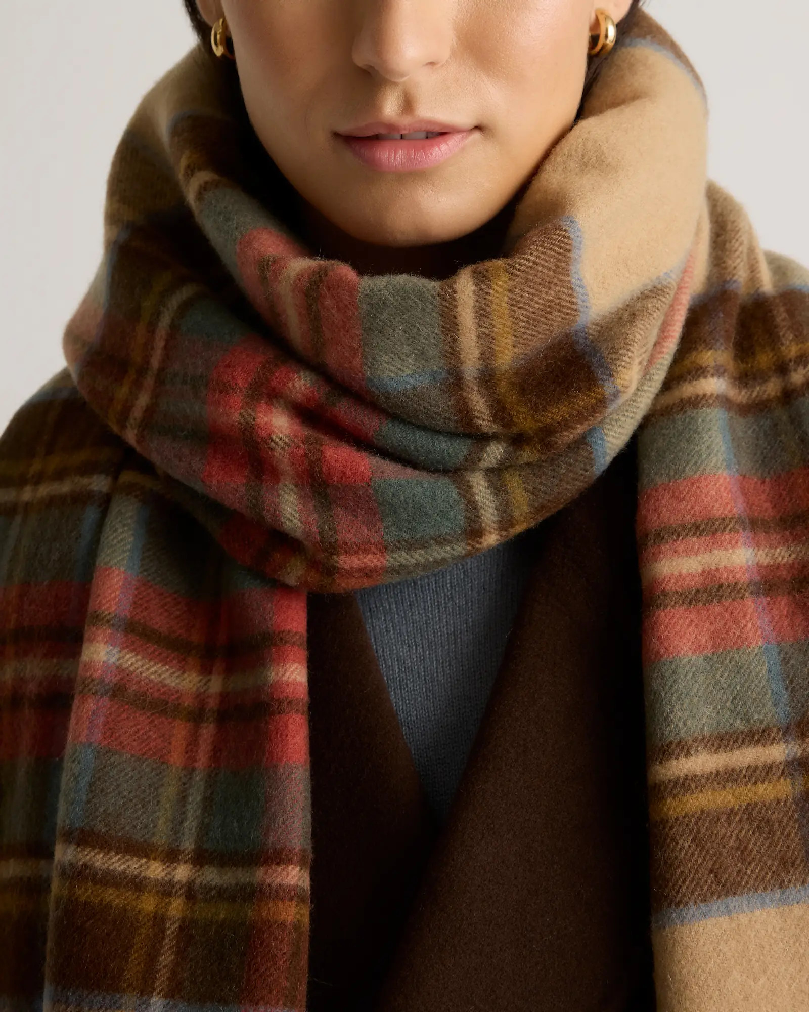 Mongolian Cashmere Tartan Scarf | Quince