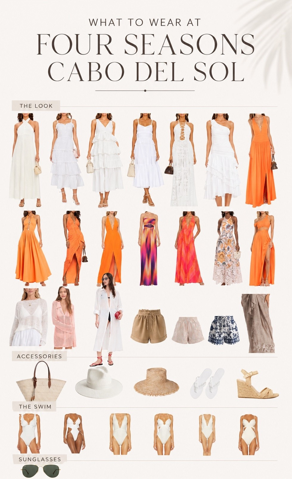 Packing for our wedding anniversary getaway at Four Seasons Resort Cabo Del Sol ✨

Think elevated resort wear, neutral swimwear, a statement hat, and a few pops of color for golden hour dinners overlooking the Sea of Cortez.

These are the pieces making it into my suitcase for a few days of pool time, spa appointments, anniversary dinners, and sunset cocktails in Cabo. ☀️🤍

Shop everything linked below — from my favorite resort-ready swimsuits to the accessories that come with me on almost every luxury beach vacation.

Luxury resort wear, Cabo vacation outfits, Four Seasons Cabo Del Sol, Beach vacation style, Neutral swimwear, White bikini, Brown bikini bottoms, Resort chic outfits, Vacation capsule wardrobe, Tropical vacation outfits, Luxury travel essentials, Beach hat, Wide brim hat, Pack with me, Vacation packing, Cabo packing list, Anniversary trip outfits, Summer resort fashion, Poolside style, Beach club outfit, Vacation accessories, Straw tote bag, Travel style, Mexico vacation outfits, Golden hour outfit, Orange vacation dress, White cover up, Crochet cover up, Luxury hotel style, Pool day essentials, Reef-safe sunscreen, Beach vacation must haves, Tropical getaway, Warm weather fashion, Vacation wardrobe, Coastal chic style, Resort wear for women, Luxury travel creator, Los Cabos travel, Four Seasons style, Luxury beach vacation, Luxury resort vacation, Cabo San Lucas, Los Cabos Mexico, Beachwear essentials, Vacation outfit inspiration, Travel fashion, Poolside fashion, Luxury travel blogger, Destination anniversary trip, Romantic getaway style, Luxury hotel getaway, Resort fashion inspiration, Carry-on packing, Vacation packing essentials, Summer travel outfits, Beach resort 
style.

#LTKTravel #LTKSwim #LTKWedding