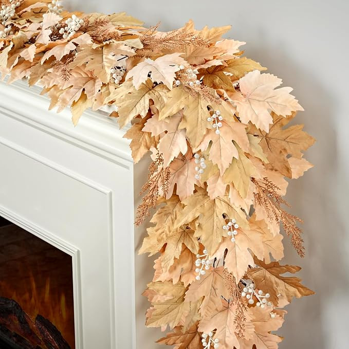 Fall Decorations for Home - 6Ft Artificial Berry Cypress Leaves Garlands - Autumn Garland Centerp... | Amazon (US)