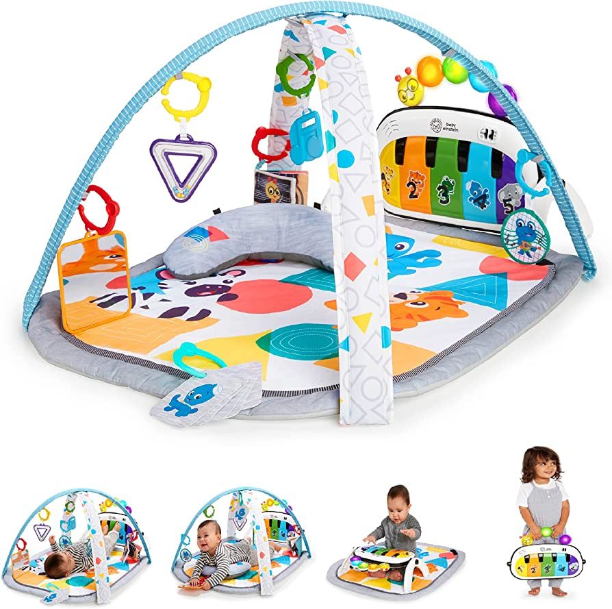 Baby Einstein 4-in-1 Kickin' Tunes Music and Language Play Gym and Piano Tummy Time Activity Mat | Amazon (US)