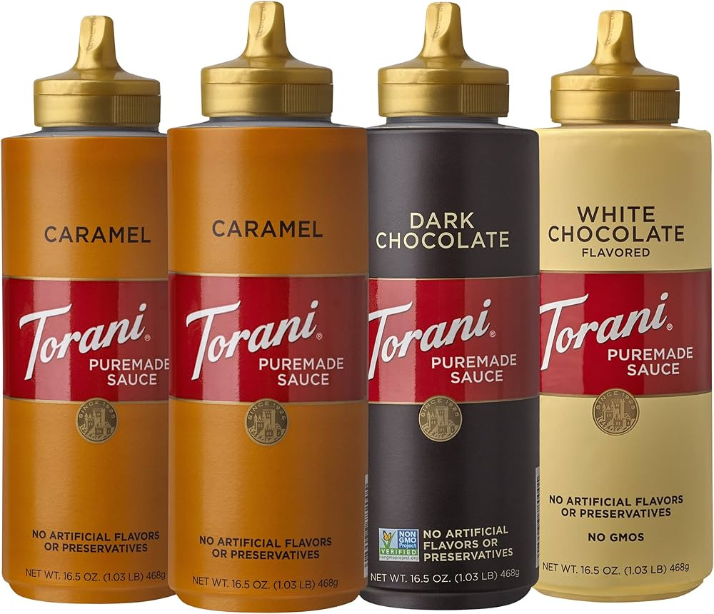 Torani Puremade Sauce Variety Pack (with Extra Caramel), 16.5 Ounces Bottle (Set of 4) | Amazon (US)