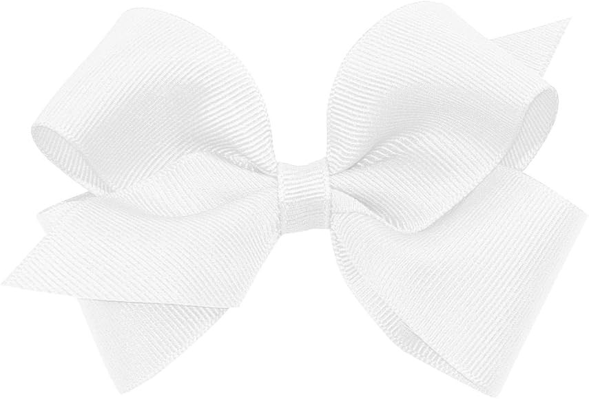 Wee Ones Girls' Classic Grosgrain Hair Bow on a WeeStay Clip with Plain Wrap, Multiple Color and ... | Amazon (US)