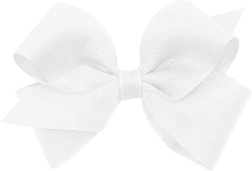 Wee Ones Girls' Classic Grosgrain Hair Bow on a WeeStay Clip with Plain Wrap, Multiple Color and ... | Amazon (US)