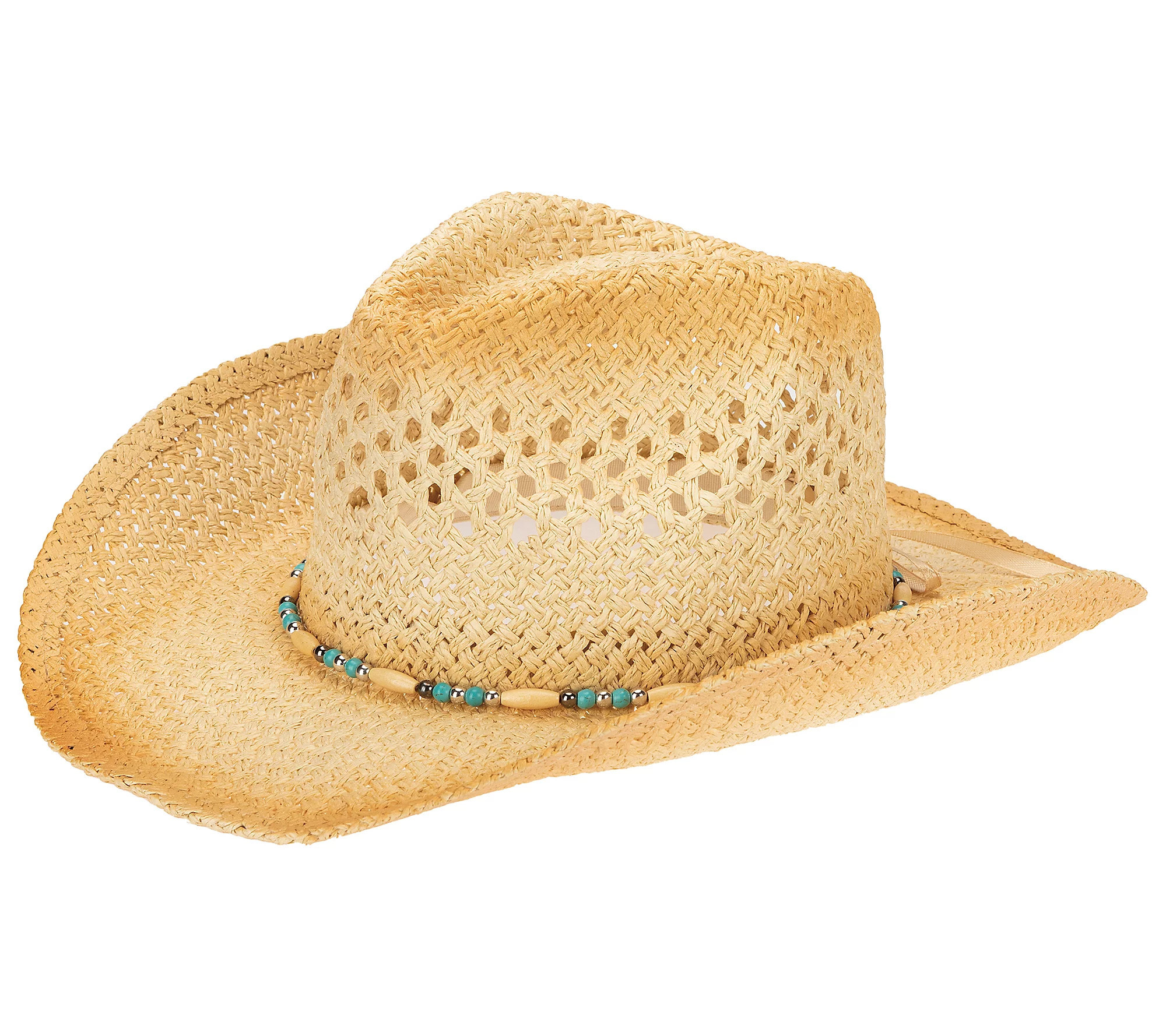 San Diego Hat Co. Pinched Crown Cowboy Hat with Turquoise | QVC