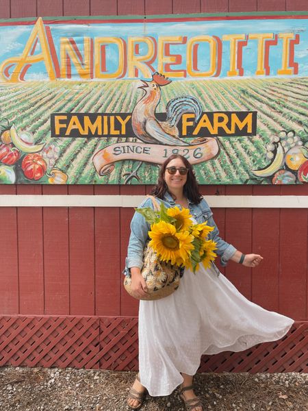 It’s sunflower season! 🌻🧺✨ #cottagecorestyle #cottagecoredress #cottagecore #midsizestyle #midsize #sunflowers 

#LTKSeasonal #LTKstyletip #LTKmidsize