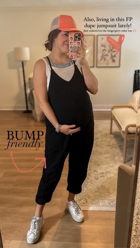 The hype is real with these FP dupe jumpsuits!! Will be living in these with and without the bump 🙌🏼 || bump friendly, women’s jumpsuit, women’s ootd 

#LTKunder50 #LTKstyletip #LTKbump
