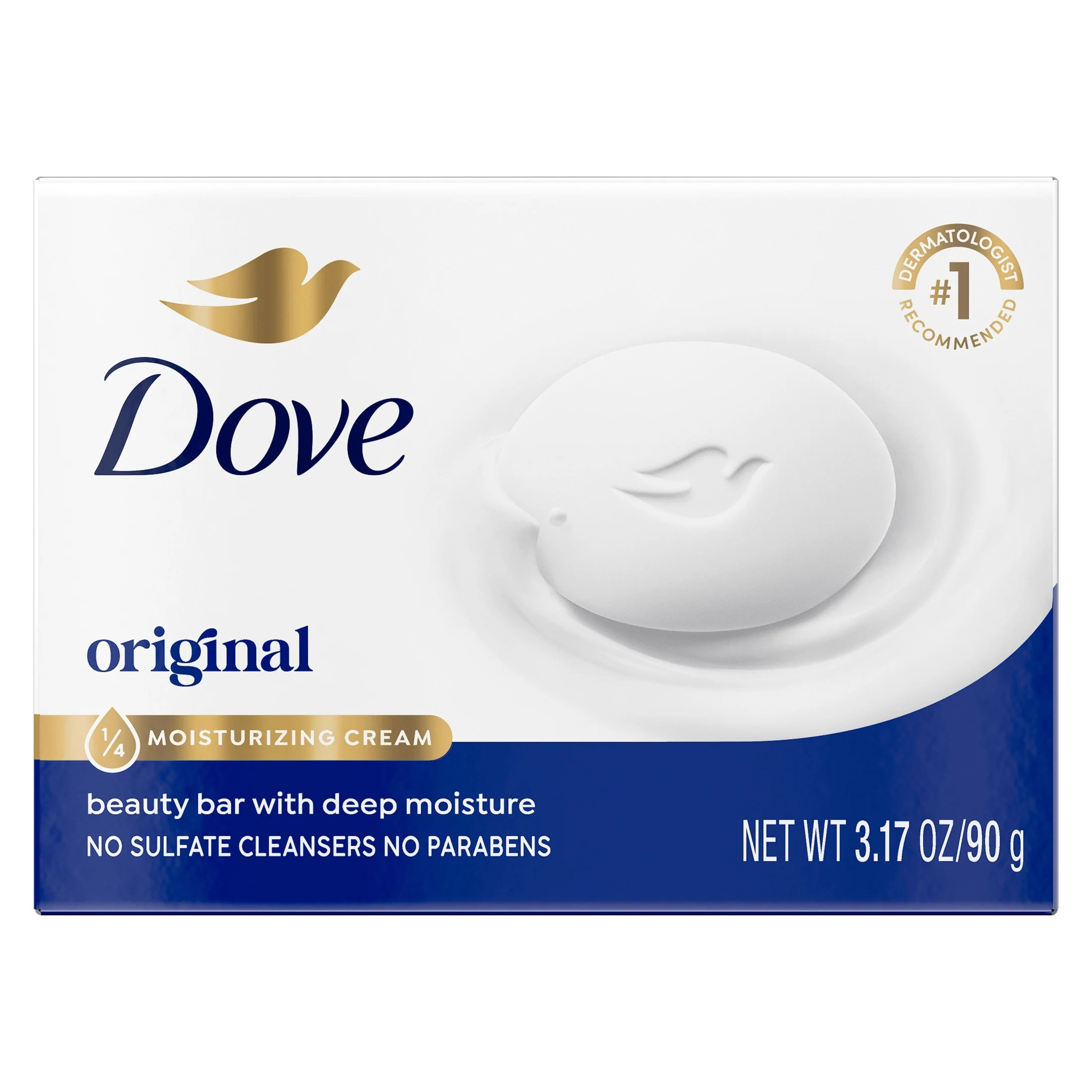 Dove Beauty Bar Gentle Skin Cleanser Moisturizing For Gentle Soft Skin Care Original Made With 1/4 Moisturizing Cream, 3.17 oz - Walmart.com | Walmart (US)