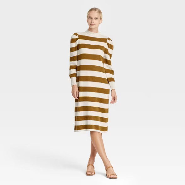 Women's Puff Long Sleeve Sweater Dress - Who What Wear™ | Target