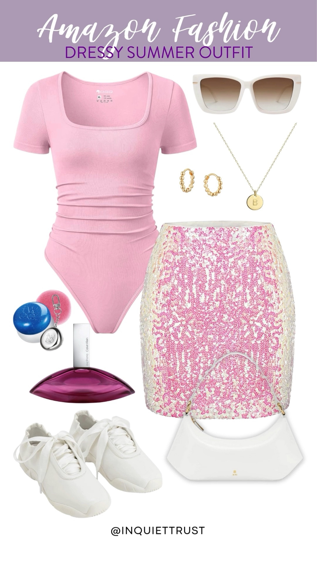 Ready to turn heads? This Amazon outfit with its shimmery sequin skirt and comfy pink bodysuit is summer party perfection! What's your favorite piece?
#barbieinspo #trendingshoes #summerlooks #fashioninspo

#LTKU #LTKStyleTip #LTKSeasonal