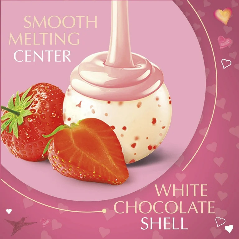 Lindt LINDOR Valentine's Day Strawberries and Cream White Chocolate Candy Truffles, 5.1 oz. Bag | Walmart (US)