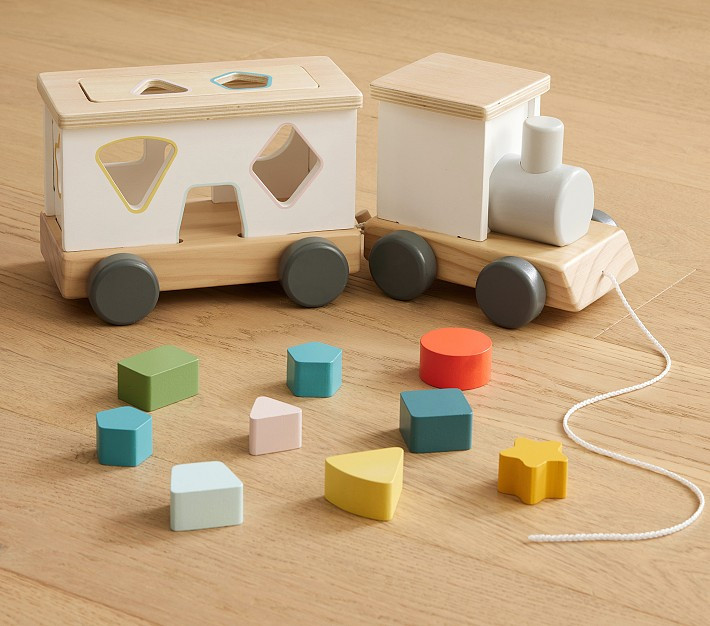Wooden Train Shape-Sorter Pull Toy | Pottery Barn Kids