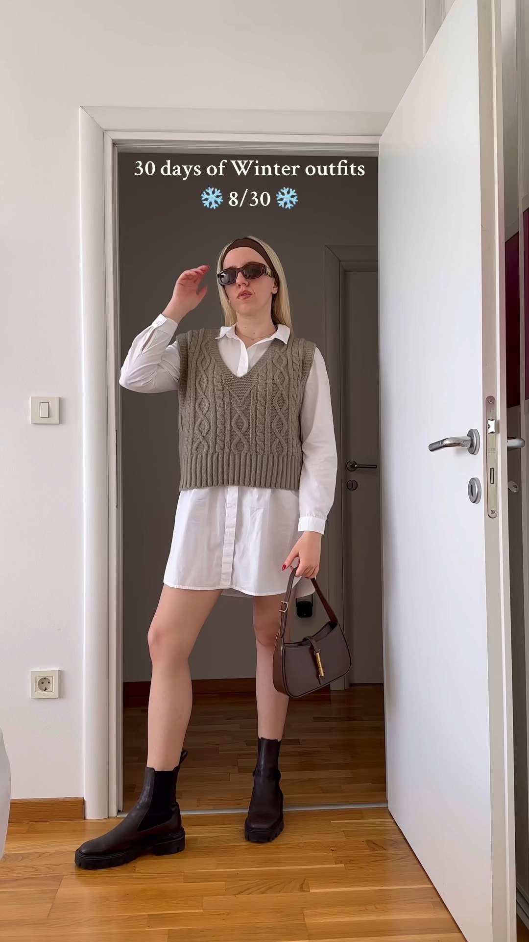 Shirt dress and a sweater vest for day 8 ❄️ #winteroutfits #shirtdress

#LTKstyletip #LTKeurope