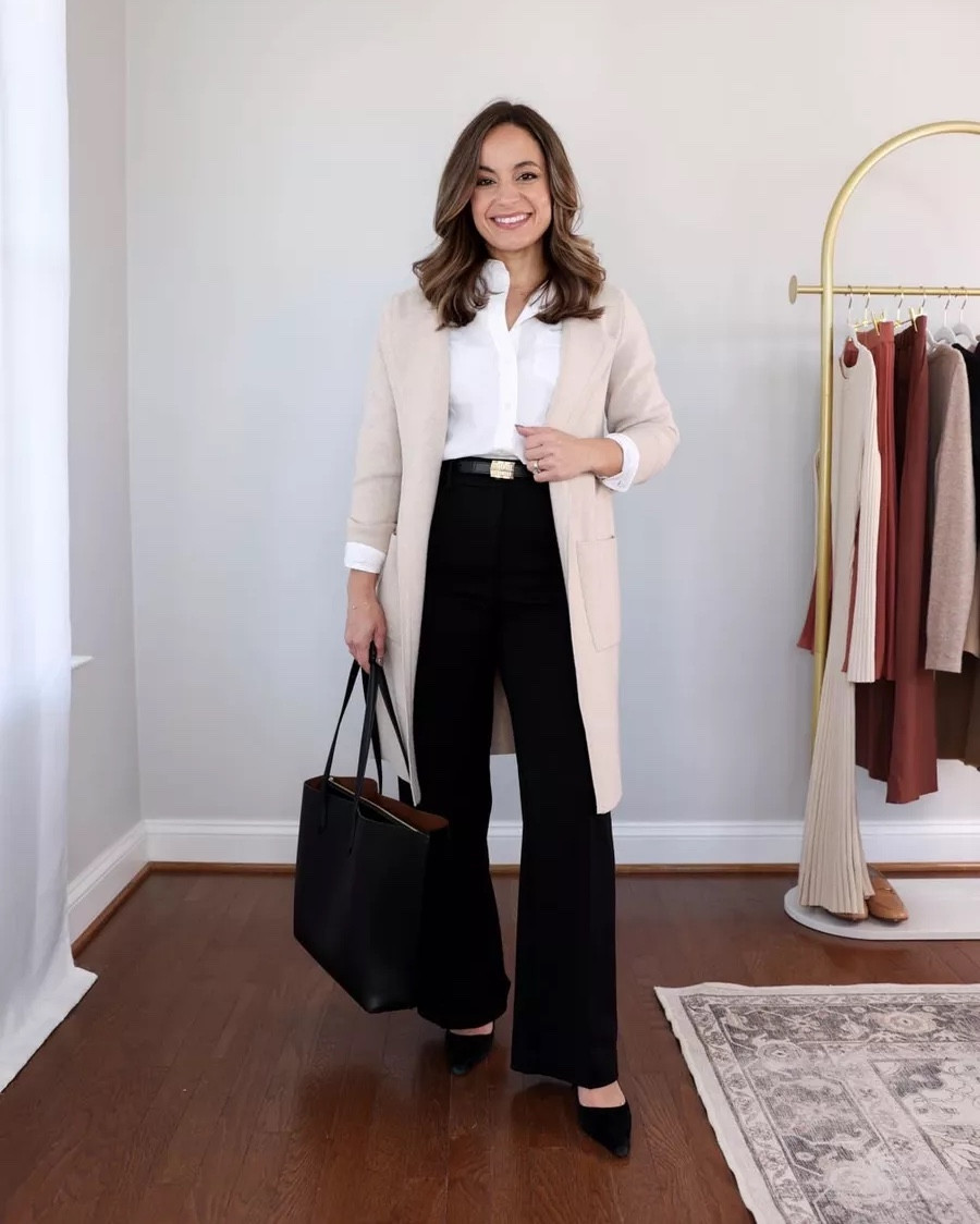 Three ways to wear the Ann Taylor Petite Perfect Wide Leg Pants!

Pants (Ann Taylor): petite 00 - the curvy fit is the best for me

Outfit 1:
Duster cardigan (Amazon): xs in apricort
Button down top (J.Crew Factory): petite xxs
Heels: tts

Outfit 2:
Top (Nordstrom): xs
Belt (Aritzia): tts
Boots (J.Crew): tts
Coat (Quince): xs - a little oversized, sleeves are cuffed under

Outfit 3:
Cardigan (Ann Taylor): petite xxs
Turtleneck: linking a similar option
Boots (J.Crew): tts
Bag (Quince)

My measurements for reference: I’m 4’10” and 105lbs. My bust, waist, and hip measurement is 32”, 24”, and 36”.

(Work outfits, petite fashion, outfits with boots)

#LTKPetite #LTKWorkwear #LTKSaleAlert