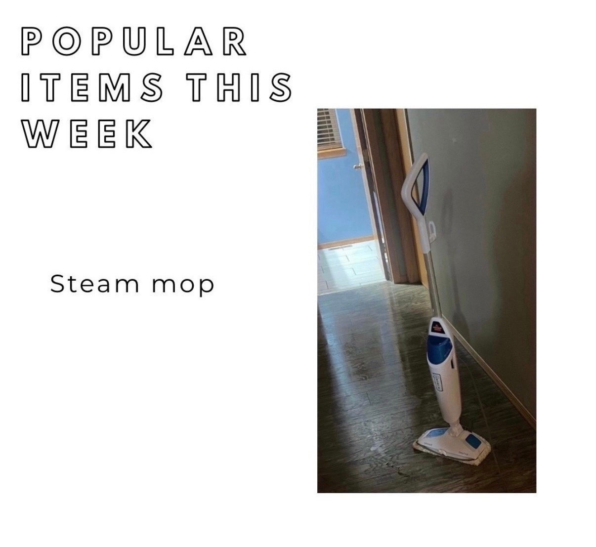 Steam mop - love how easy and amazing it is on my floors 

#amazon #amazonfinds #amazonprime #cleaning #mop #bissell

#LTKHome