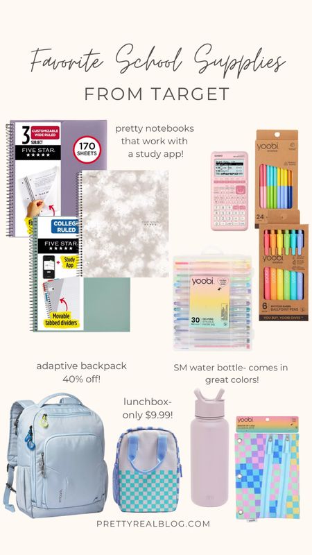 The backpack is adaptive and 40% off! We have and love the water bottle, notebooks, and pencil pouch! 
-
Pretty school supplies, aesthetic school supplies, study app, checkered lunch box, cute pens, water bottle 

#LTKkids #LTKU #LTKBacktoSchool