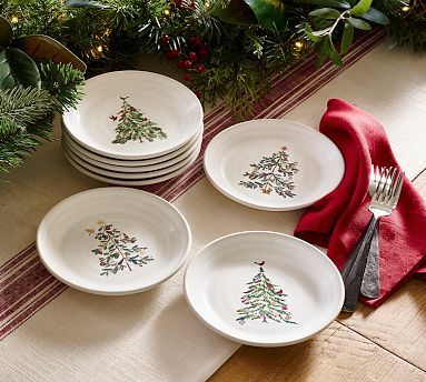 Christmas in the Country Stoneware Appetizer Plates - Set of 8 | Pottery Barn (US)