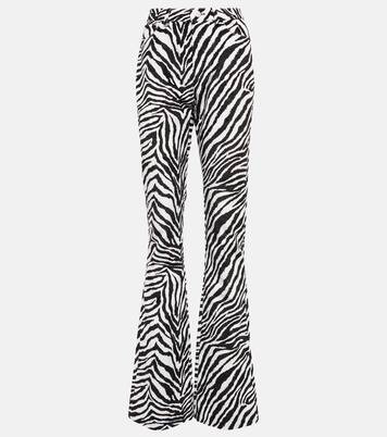 Zebra-print high-rise flared pants | Mytheresa (UK)