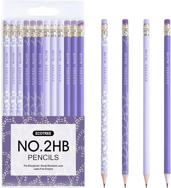 ECOTREE Pencils #2 Pre-Sharpened Pencils for Kids Number 2 Pencil with Erasers for School, Writin... | Amazon (US)