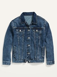 Dark-Wash Boyfriend Jean Jacket for Women | Old Navy (US)