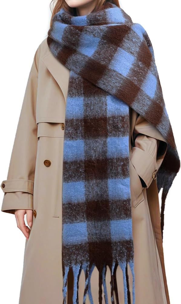 Passionbility Women's Winter Scarfs for Women, Mohair Vintage Scarf Large Chunky Scarf Cashmere F... | Amazon (US)