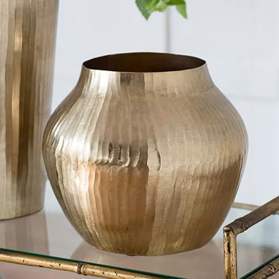 GDFStudio Helene Modern Aluminum Flower Vase, Gold | Target