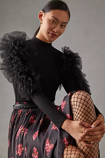 Sunday in Brooklyn Tulle-Sleeve Top | Anthropologie (US)