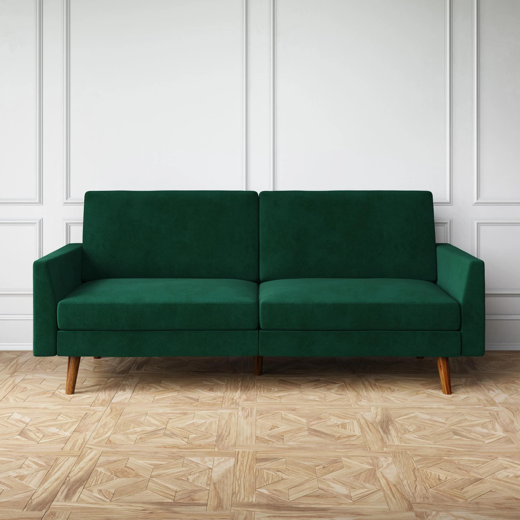 DHP Jules Sofa Bed in Velvet, Light Green | Walmart (US)