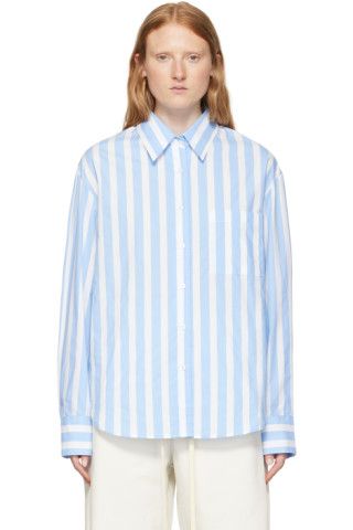 Blue & White Lui Shirt | SSENSE