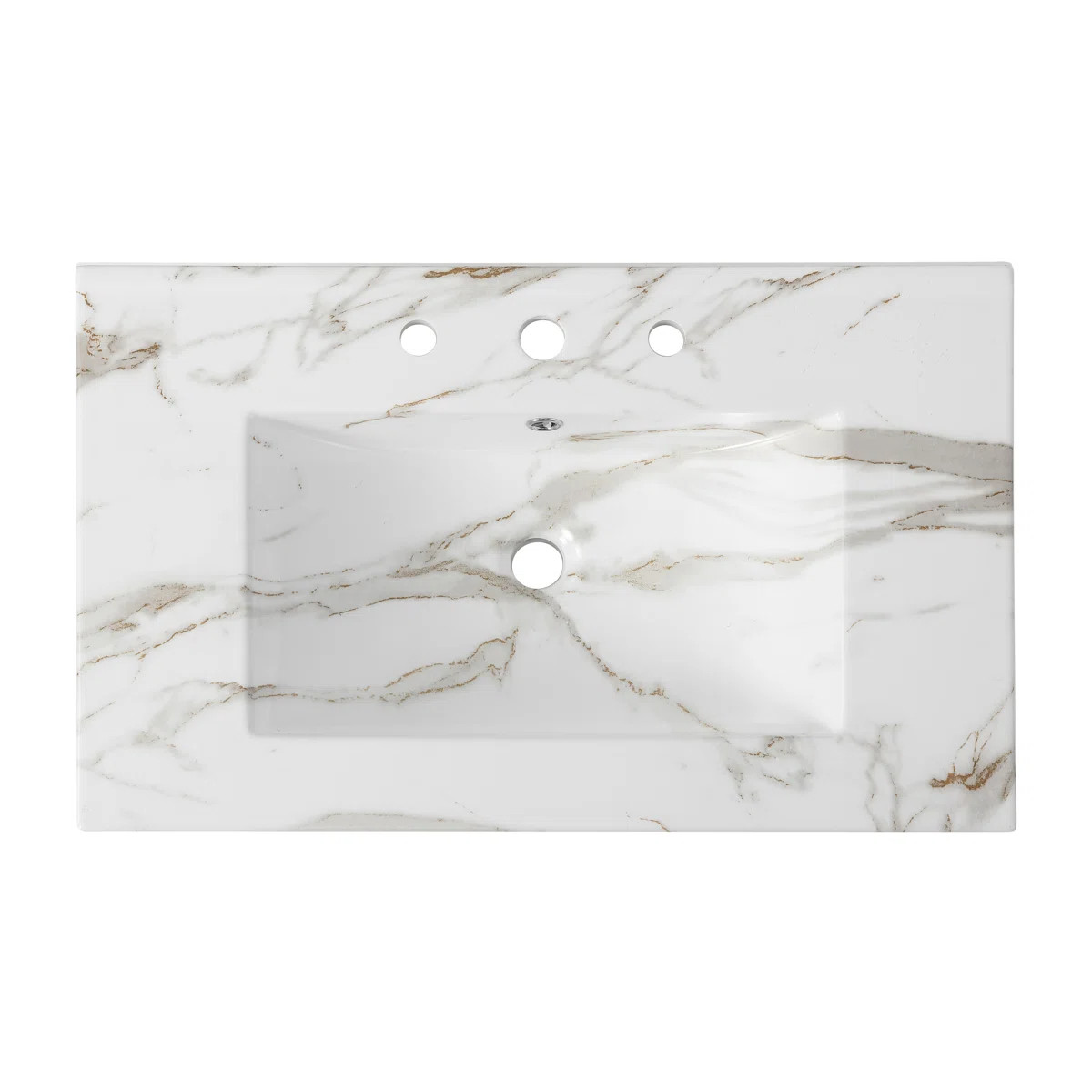 Ancillary 3-Hole 30" Classic Contemporary Rectangular Ceramic Single Sink Basin Vanity Top | Wayfair North America