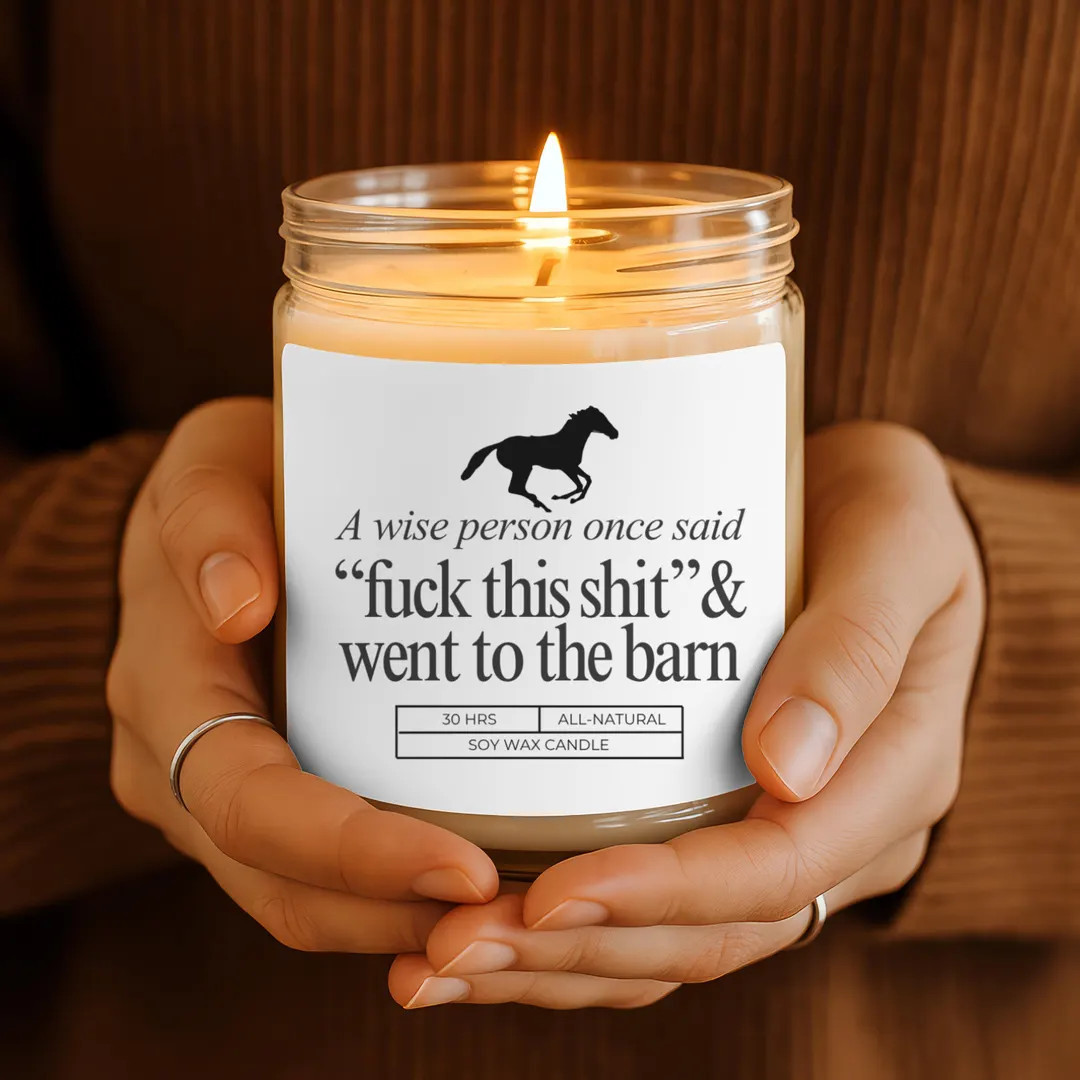 Funny Horse Lover Candle Gift for Equestrian Horse Rider Barn Animal Lover Gifts Day at the Barn ... | Etsy (US)